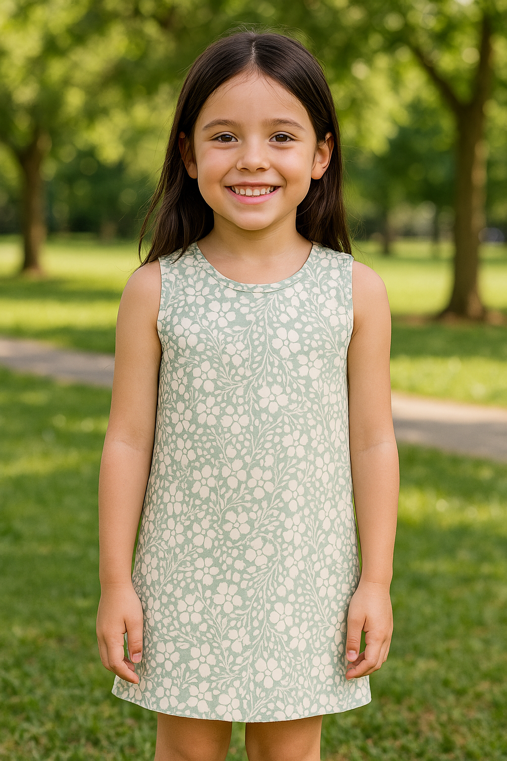 Girls' Dress with Flowers - Iaia