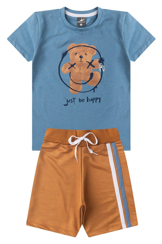 Conjunto Infantil Menino Verão Teddy Graffiti Kangulu