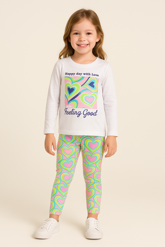 Children's Mid-Season Pajama Set for Girls Feeling Good Iaia