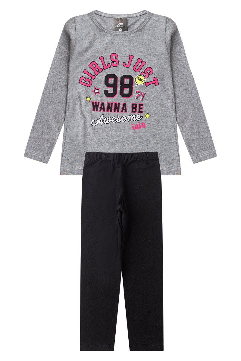 Girls' Midseason Pajama Set Girls Just Happy Iaia