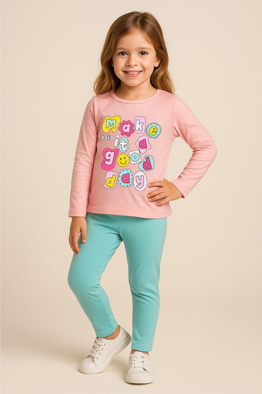 Girls' Midseason Pajama Set Good Day Happy Iaia
