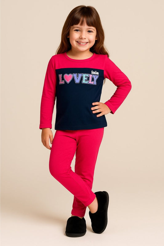 Children's Mid-Season Pajama Set for Girls Lovely Iaia