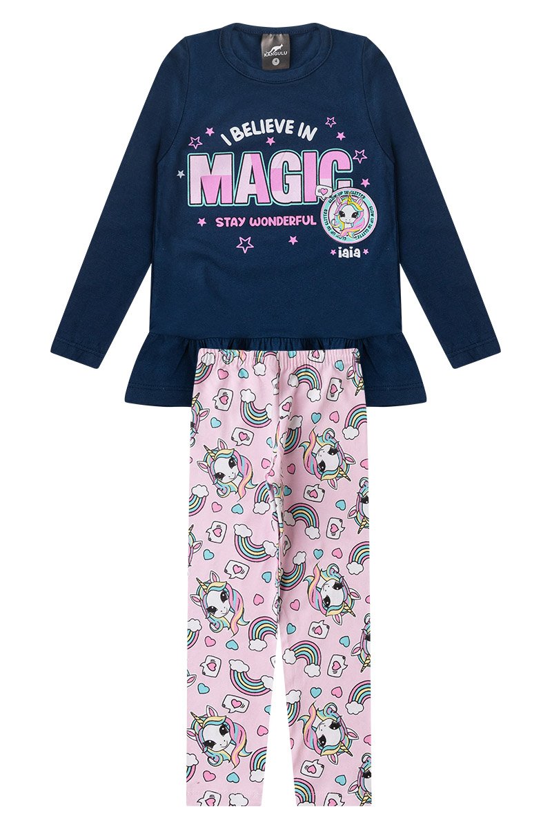 Children's Mid-Season Pajama Set for Girls Magic Happy Iaia