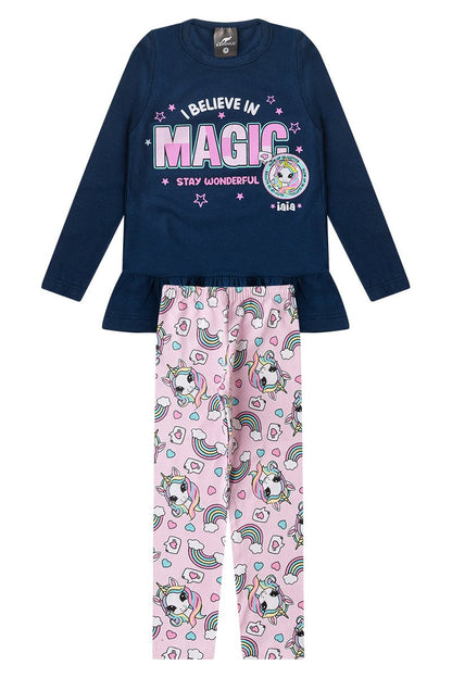 Children's Mid-Season Pajama Set for Girls Magic Happy Iaia