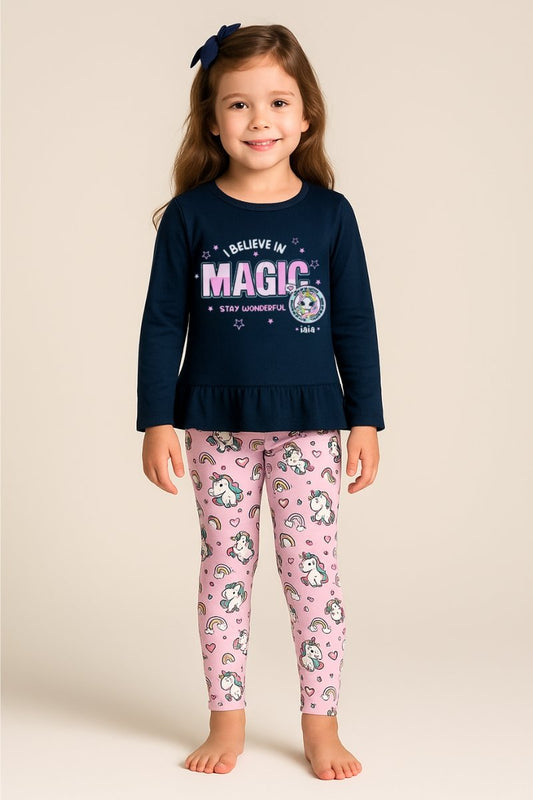 Children's Mid-Season Pajama Set for Girls Magic Happy Iaia