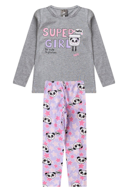 Girls' Midseason Pajama Set Panda Happy Iaia