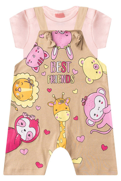 Girls' Baby Romper + Bodysuit - Best Friends