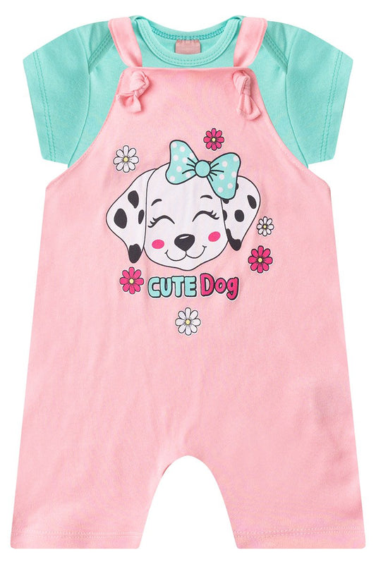 Girls' Baby Romper + Bodysuit - Cute Dog