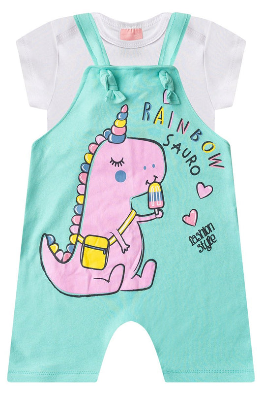 Girls' Baby Romper + Bodysuit - Rainbow Sauro