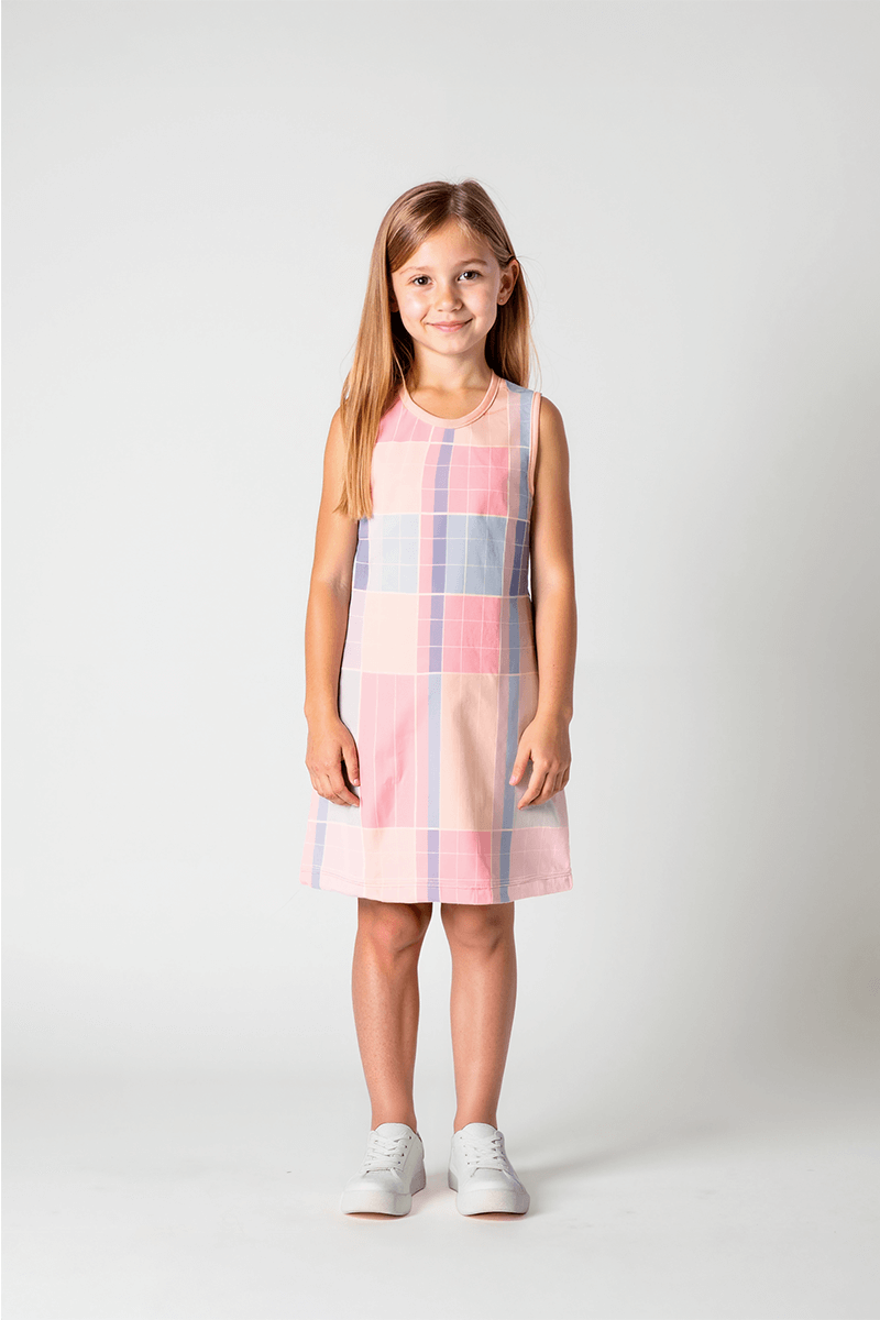 Girls' Sleeveless Plaid Dress