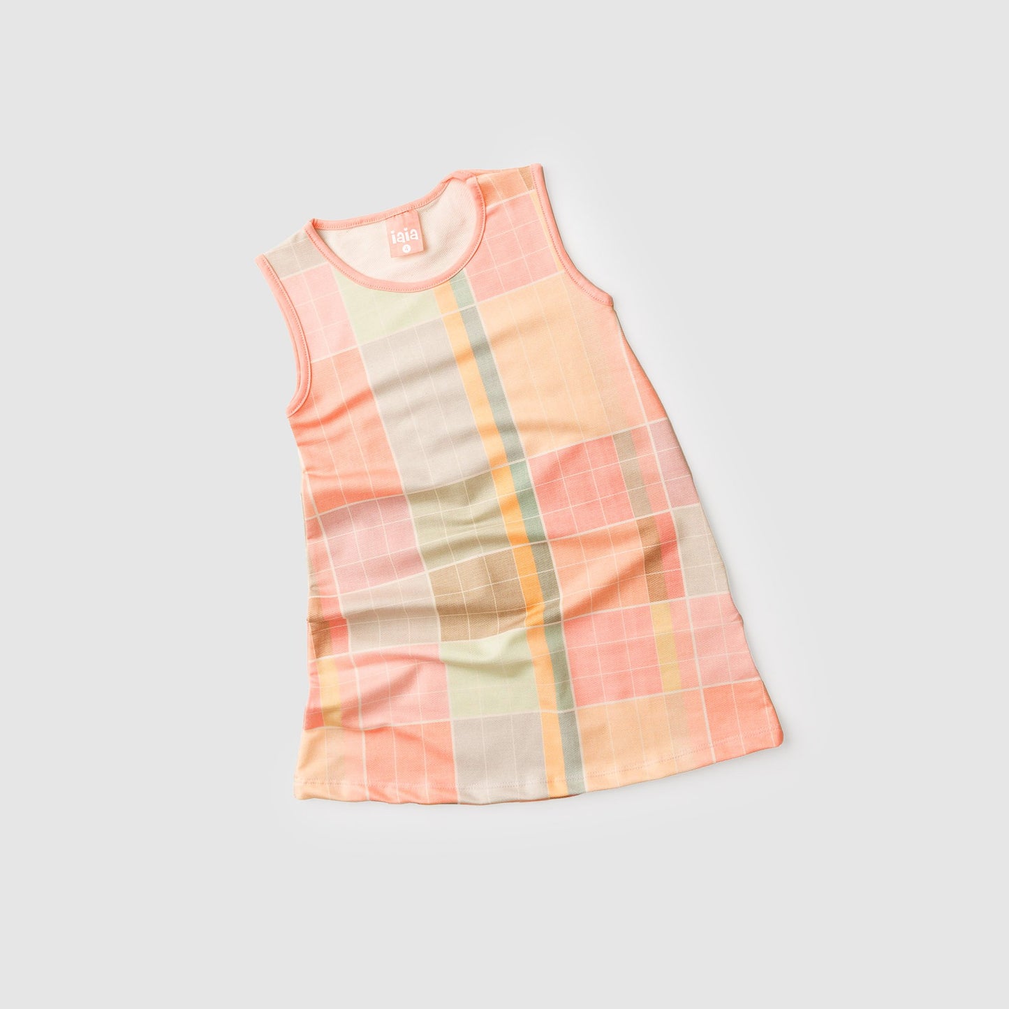 Girls' Basic Sleeveless Plaid Dress - Iaia