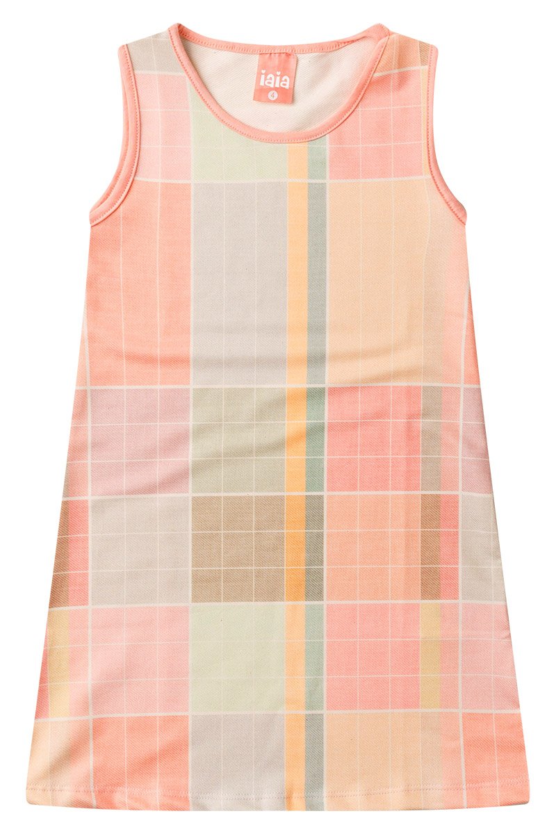 Girls' Basic Sleeveless Plaid Dress - Iaia