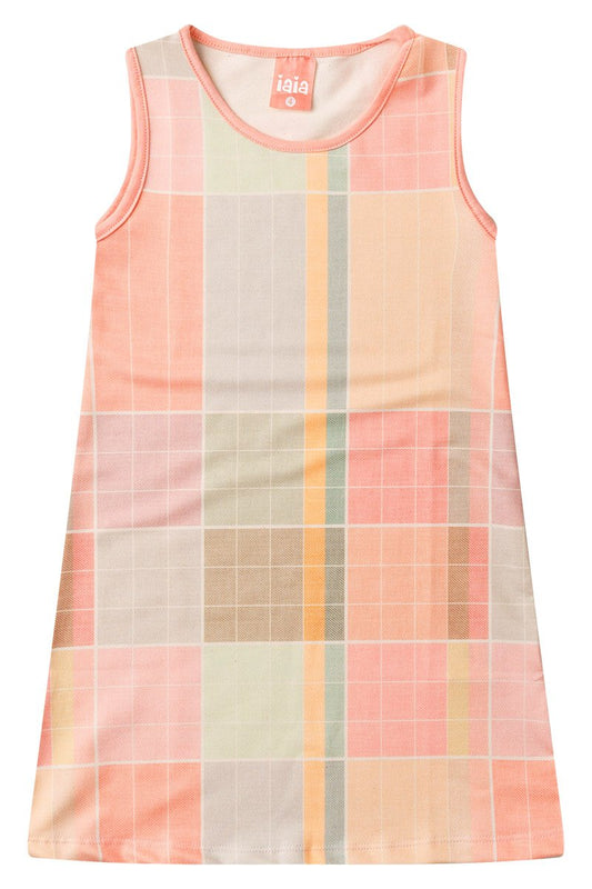 Girls' Basic Sleeveless Plaid Dress - Iaia